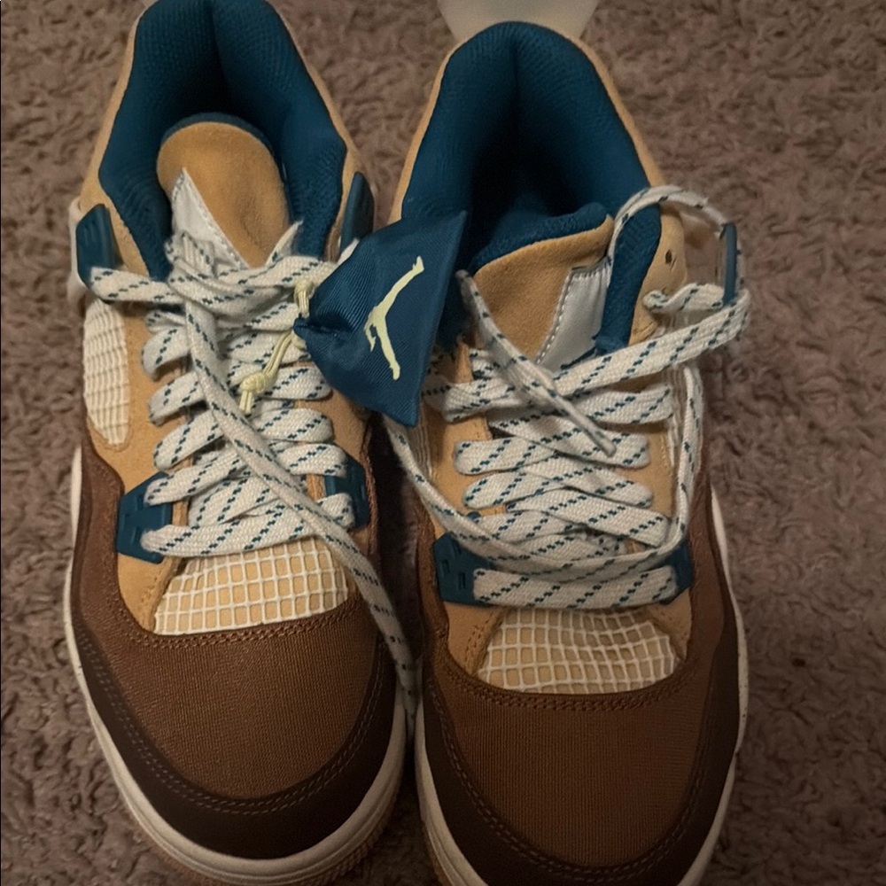 Jordan kids Brown/Teal Retro-Inspired Low Top Sneakers